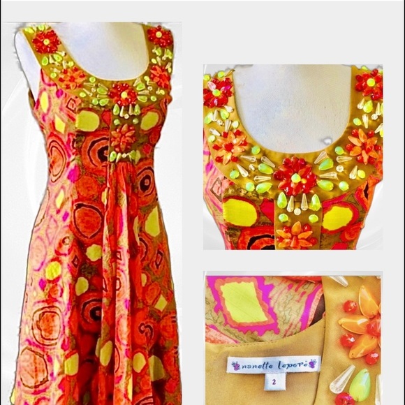 Nanette Lepore Dresses & Skirts - Nanette Lepore Multicolor Jeweled Dress 2